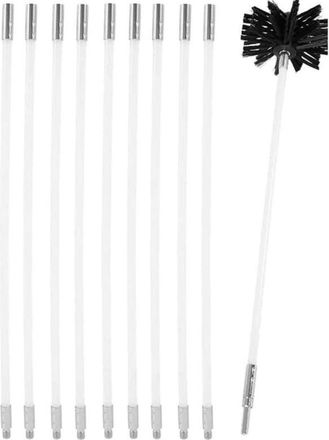 OEM Kit De Limpieza De Chimenea Ajustable Para Estufa De Pellets Con Cepillo De 410 Mm, 9 Varillas De Limpieza Y Herramienta De Limpieza