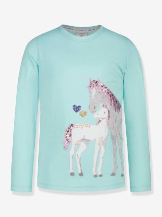 Salt And Pepper Langarmshirt mit Pferde-Applikation M&auml;dchen Salt and Pepper mintgr&uuml;n