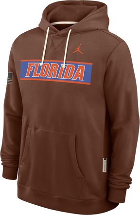 Nike Jordan Mens Florida 2026 Military Appreciation Standard Issue Jordan Brand Dri-FIT College Pullover Hoodie in Brown | 0JAZ2GYUFN-4EB