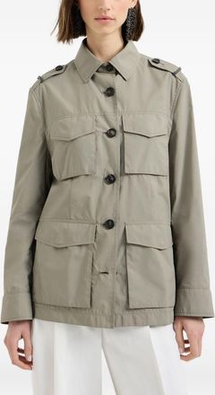 Brunello Cucinelli Brunello Cucinelli Womens Cotton Blend Field Jacket - Silver - Size EU 32 (Womens)
