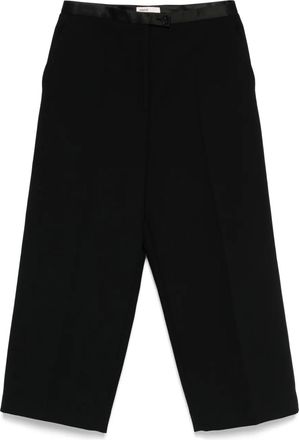 Khaite Pantaloni crop a gamba ampia - Nero