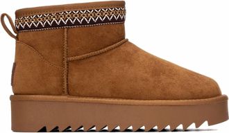 Refresh Womens Platform Suede Ankle Booties In Camel