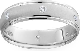 Pompeii3 Mens 14k White Gold 6mm Wedding Ring