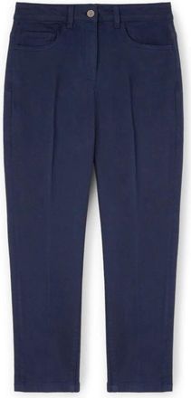 Motivi Carrot Pants Rianne in Drill - Dames - Slim Fit Broeken - Blauw - XS - Katoen - Broeken