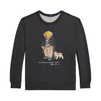 Polo Ralph Lauren Kids Sweatshirts, male, Gray, S, Grey Bear Crewneck Sweatshirt