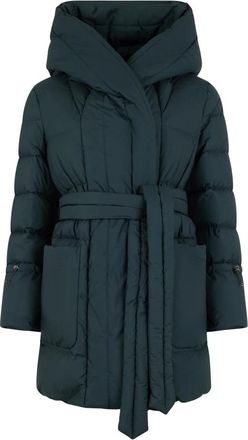 Moorer Winter Jackets, female, Blue, M, Padded Jacket with Hood