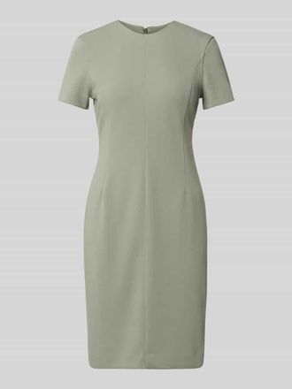 Calvin Klein Knielanges Etuikleid mit Rundhalsausschnitt in Schilf, Gr&ouml;&szlig;e XS