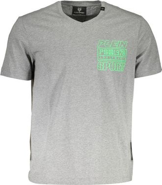 Plein Sport Grey Cotton Men Mens T-Shirt