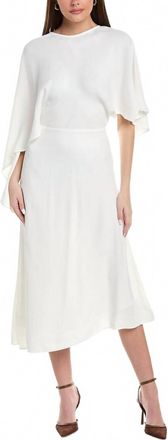 Reiss Naomi Asymmetric Cape Maxi Dress In Ivory