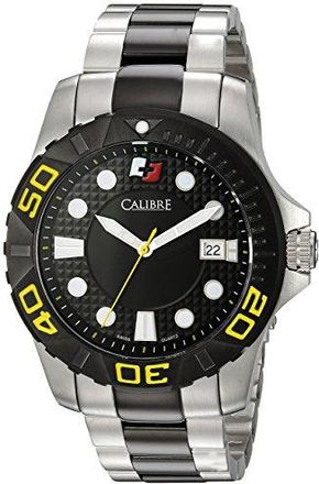 Calibre Akron Black Dial Mens Two Tone Watch SC-5A1-04-002