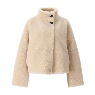Arma Jassen, Dames, Beige, XL, Wol, Reversible Teddy Wollen Jas