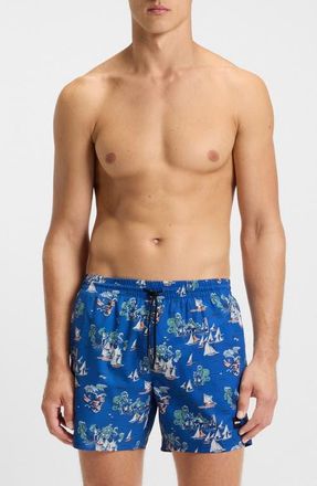 BOSS Pirhana Swim Trunks in Blue at Nordstrom, Size Xx-Large