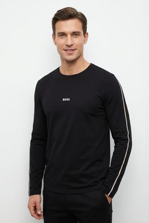 HUGO BOSS Longsleeve BOSS Unique, Herren, Gr. XXL, schwarz 001, Jersey, Obermaterial: 95% Baumwolle, 5% Elasthan, regular fit, Rundhals, Shirts Longsleeve, bequ