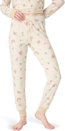 PJ Salvage Sunshine Mind Thermal Knit Lounge Joggers in Light Oatmeal at Nordstrom, Size X-Small