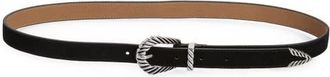 Treasure & Bond Shay Suede Belt in Black- Antique Silver at Nordstrom, Size X-Small