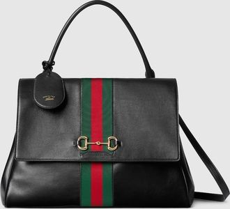 Gucci Paparazzo Large Top Handle Bag, Black, Leather