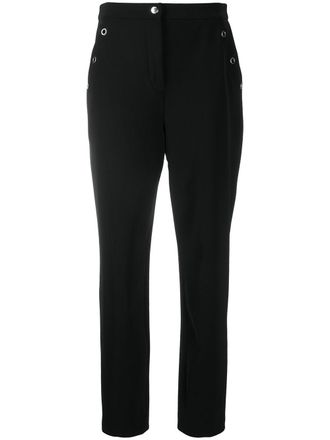 Moschino high-waisted straight trousers - women - Polyester/Polyester/Spandex/Elastane/Acetate - 38 - Black