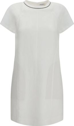 Brunello Cucinelli White Viscose Casual Womens Dress