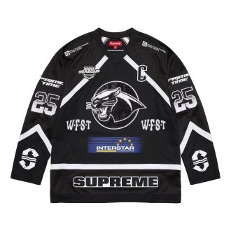 SUPREME Rhinestone Hockey Jersey Black SS25KN29-BLACK
