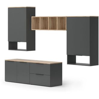 Vicco Mueble Alto Wido, Antracita, 5 Partes Vicco