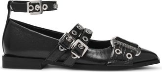 Steve Madden Grander Flat Shoe BLK CRINKLE