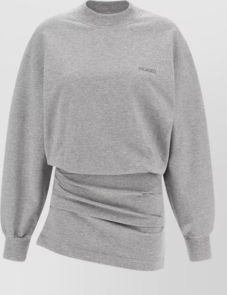 The Attico m&eacute;lange sweatshirt dress crew neck draped