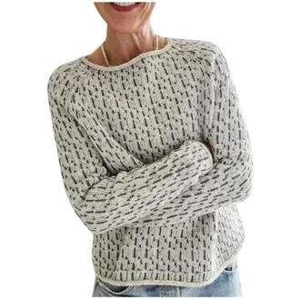 Generic Christmas Jumpers for Women Ladies Fairisle Casual Loose Long Sleeve Crew Neck Retro Jacquard Sweater Xmas Warm Jumpers Classy Nordic Knitwear Girls F