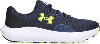 Under Armour Mens Charged Surge 4 Sneaker, (404) Washed Navy/Black/High Vis Yellow, 7.5 UK