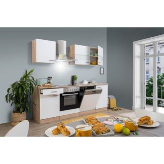 Respekta Cucina blocco cucina blocco cucina componibile rovere bianco Merle 220 cm Respecta