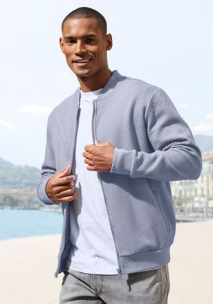 John Devin Sweatjacke JOHN DEVIN aus Struktur-Qualit&auml;t, Damen, Gr. M (48/50), grau, Obermaterial: 83% Baumwolle, 16% Polyester, 1% Elasthan, unifarben, regular f