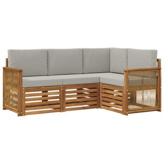 vidaXL Juegos De Sof&aacute;s Con Coj&iacute;n 4 Pcs Madera De Acacia S&oacute;lida Vidaxl