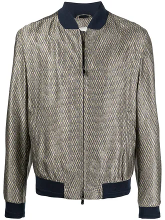 Corneliani Bomberjack met print - Blauw