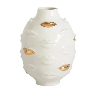 Jonathan Adler Home, Dames, Wit, ONE Size, Gilded Gala Ronde Vaas