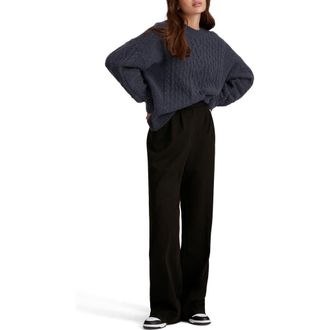 Favorite Daughter Oversize Cable Knit Sweater in Navy at Nordstrom, Size Small