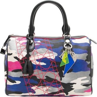 Dior Black Canvas Limited Edition Anselm Reyle Polochon Satchel (Authentic Pre-Loved)