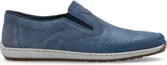 Rieker blauwe casual instappers - Heren - Loafers - Blauw - 43 EU - Leer - Schoenen