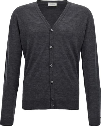 John Smedley Petworth Cardigan - Heren - Vesten - Grijs - 2XL - Wol - Truien & Vesten