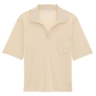 Saint Laurent Cassandre Polo Wool Shirt, Size Large