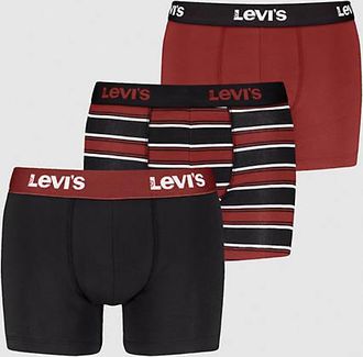 Levi's Men Stripe Boxer Briefs 3 Pack - Mens - L - Red