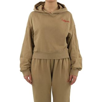 Follovers Short Hoody - Dames - Hoodies - Bruin - M - Hoodies & sweatvesten