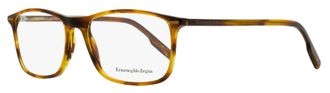 Ermenegildo Zegna Mens Slim Rectangular Eyeglasses EZ5236 052 Havana 55mm