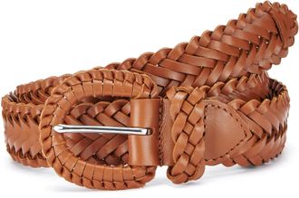 Lascana Flechtg&uuml;rtel LASCANA H&uuml;ftg&uuml;rtel, Damen, Gr. 100, braun (hellbraun), Leder, Flechtoptik, unifarben, G&uuml;rtel Flechtg&uuml;rtel, Lederg&uuml;rtel, einfaches Verstel