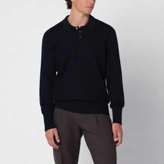 Drumohr Polo blu navy in lana