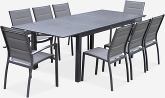 Sweeek Mesa De Jard&iacute;n Extensible De Aluminio Con 8 Sillas