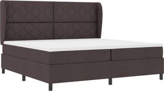 vidaXL Vidaxl - Box Spring Bed with Mattress Dark brown 200 x 200 cm Fabric