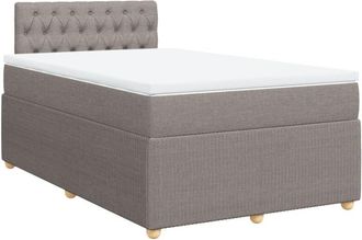 vidaXL Cama Box Spring Con Colch&oacute;n Tela Gris Taupe 120x190 Cm Vidaxl