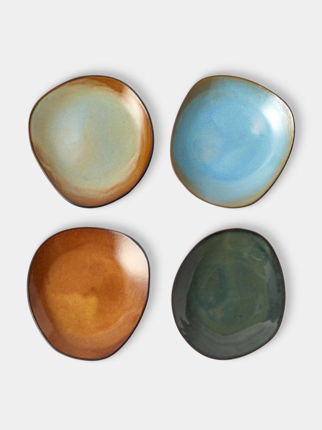 Hand-Built Stoneware Dessert / Salad Plates - 8in/20cm (Set of 4)