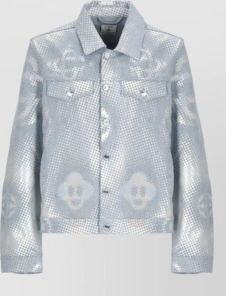 Casablanca short cotton jacket collar neckline