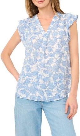 Vince Camuto Flutter Sleeve Top in Rainwashed at Nordstrom Rack, Size X-Large