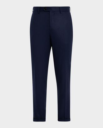 Brunello Cucinelli Men & apos;s Wool Flannel Flat-Front Pants